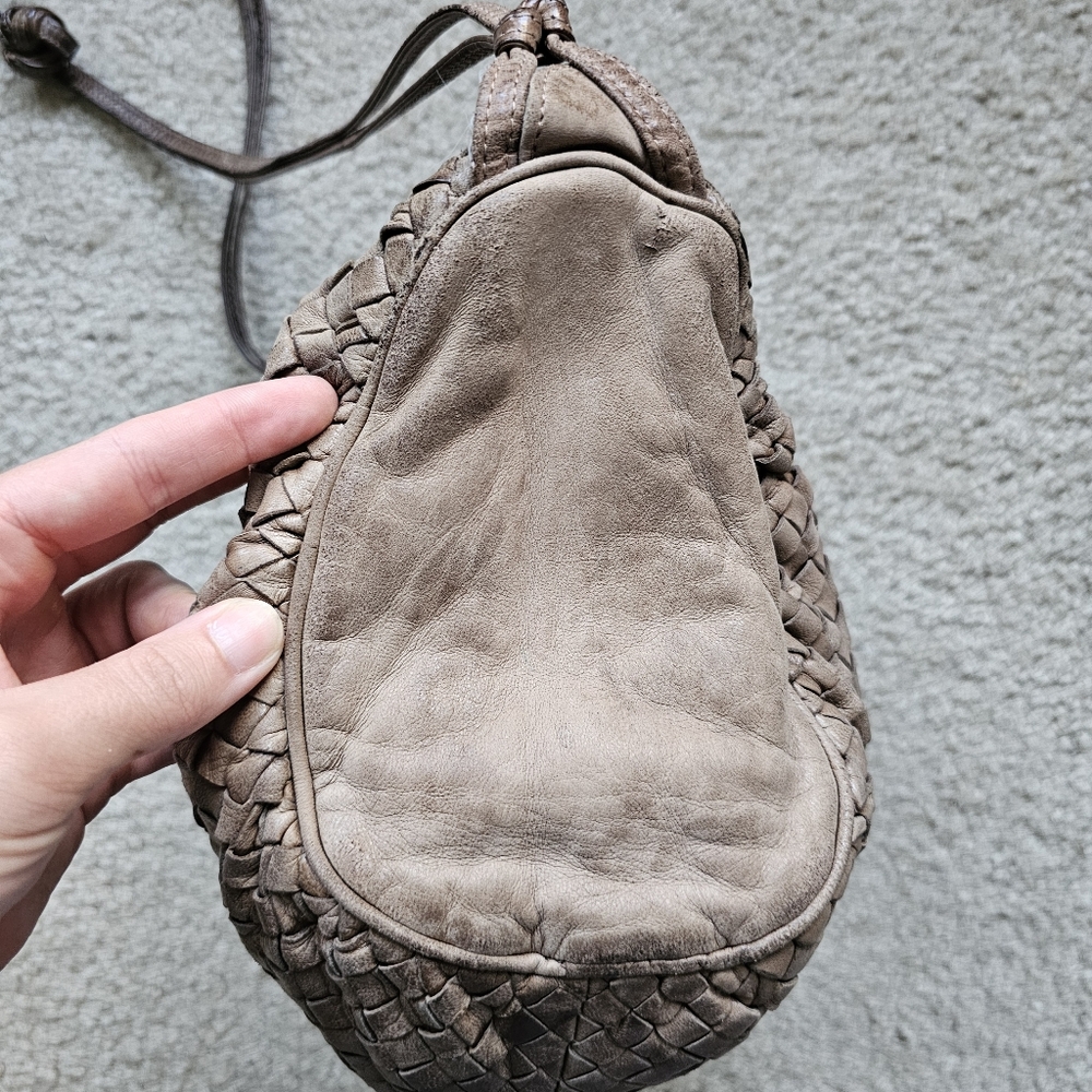 Bottega Veneta Intrecciato genuine leather suede woven slouch hobo handbag brown - Picture 13 of 16